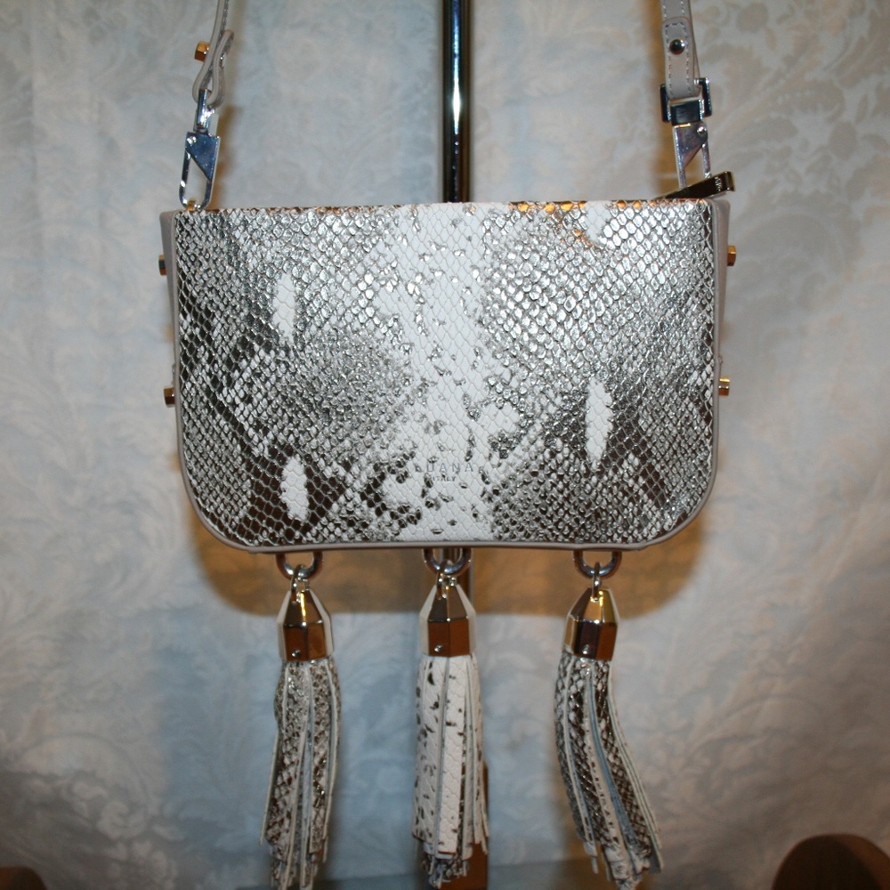 LUANA ITALY MEDEA MINI CROSSBODY PEWTER SNAKE